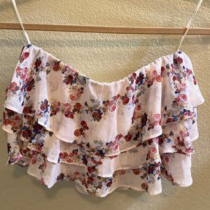 XS CROPPED RUFFLE TOP